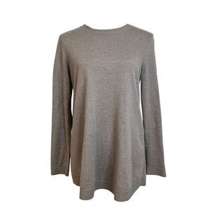 J. Jill XS Gray Long Sleeve Tunic Top Knit Sweater Fall Spring Cozy